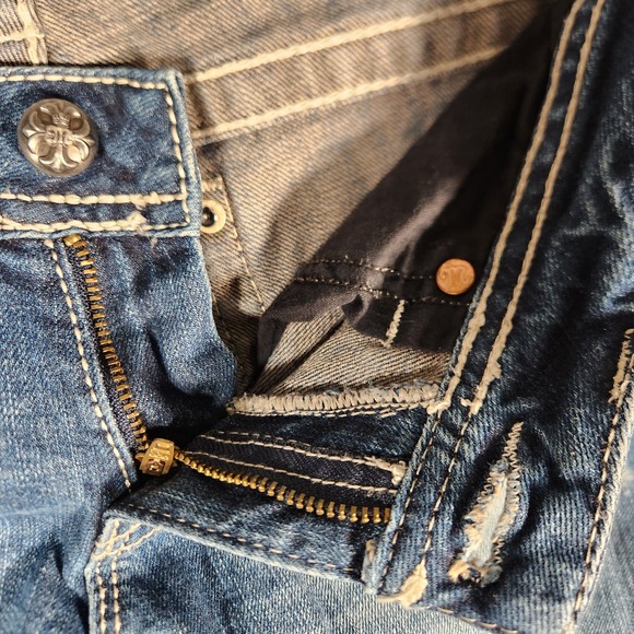 Miss Me Bootcut Jeans Women 28X35 Blue Embellished Cross Distressed JP5368B - Picture 6 of 16